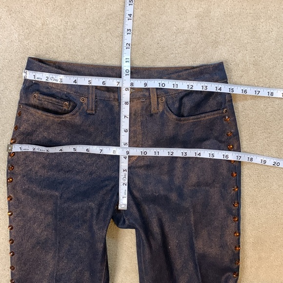 DG2 by Diane Gilman size 4P Jeans with a Bronze shimmer, Rhinesone Studding - Picture 7 of 9